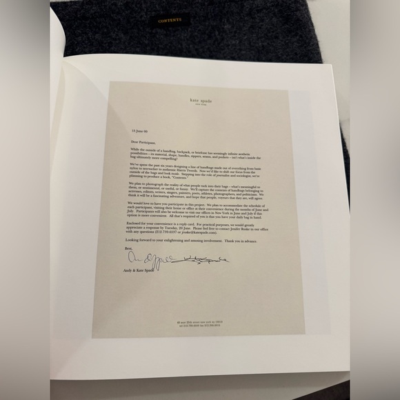 NWT - RARE Kate Spade “Contents” Book with Original Flannel Bag COLLECTORS ITEM - Picture 8 of 11